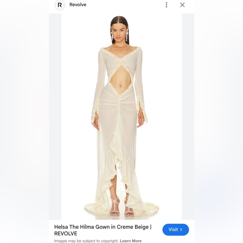 REVOLVE Asymmetrical Cream Dress